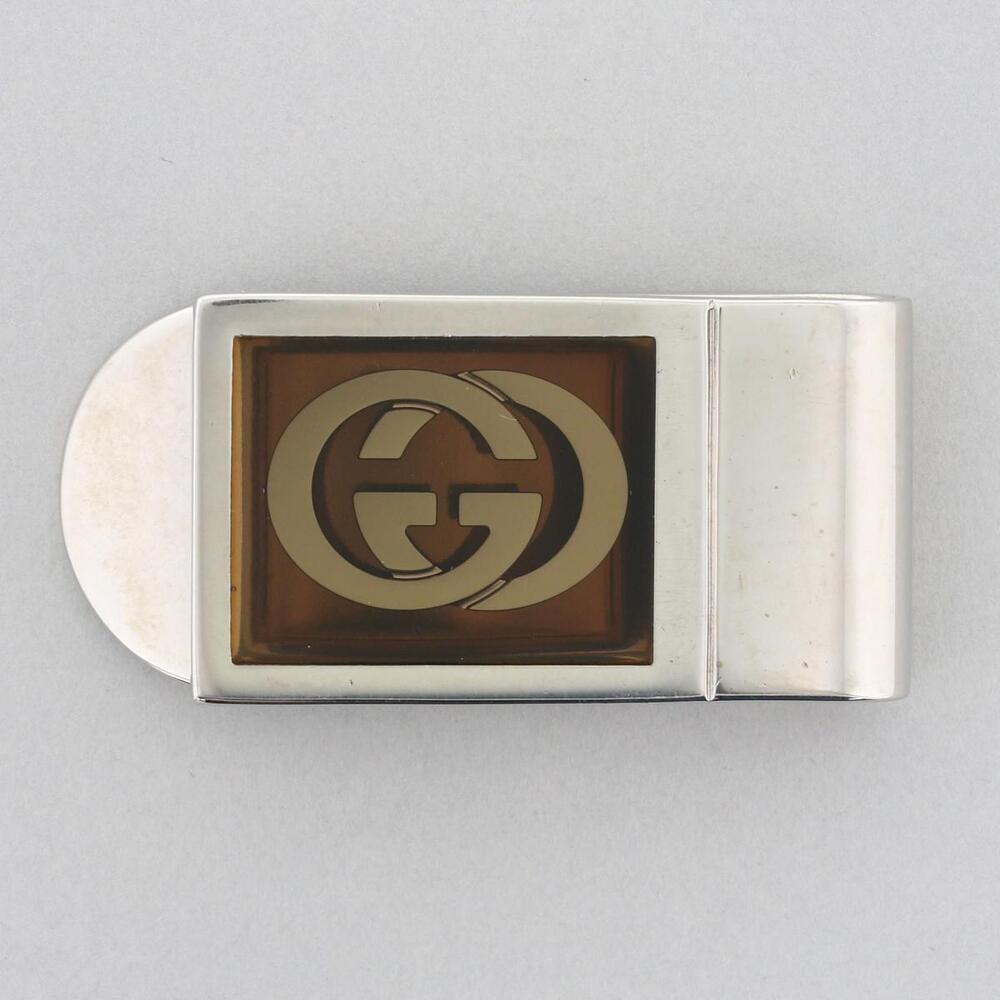GUCCI Money Clip Wallet Silver GG